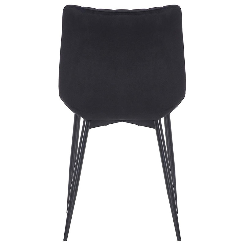 Silla de Confidente ZEFIR, Patas Metálicas, en Terciopelo color Negro
