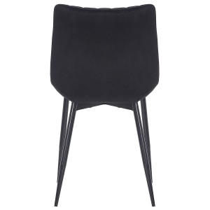 Silla de Confidente ZEFIR, Patas Metálicas, en Terciopelo color Negro