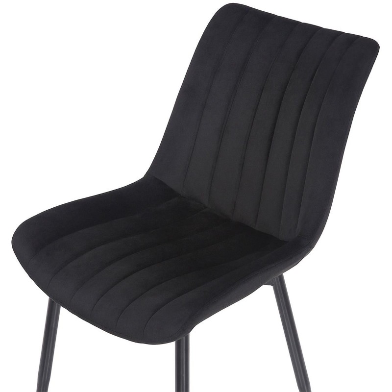 Silla de Confidente ZEFIR, Patas Metálicas, en Terciopelo color Negro