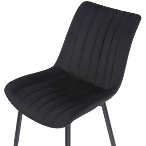 Silla de Confidente ZEFIR, Patas Metálicas, en Terciopelo color Negro