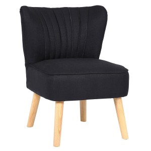 Silla de Confidente CONNOR, Patas Claras, en Tela color Negro
