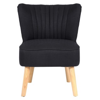 Silla de Confidente CONNOR, Patas Claras, en Tela color Negro 2