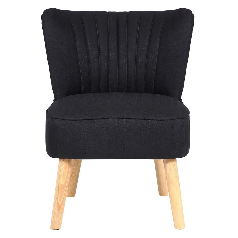 Silla de Confidente CONNOR, Patas Claras, en Tela color Negro