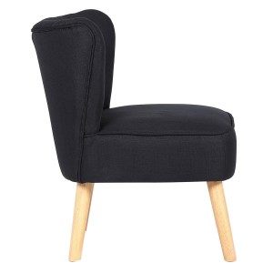 Silla de Confidente CONNOR, Patas Claras, en Tela color Negro