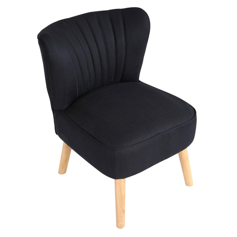 Silla de Confidente CONNOR, Patas Claras, en Tela color Negro