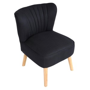 Silla de Confidente CONNOR, Patas Claras, en Tela color Negro