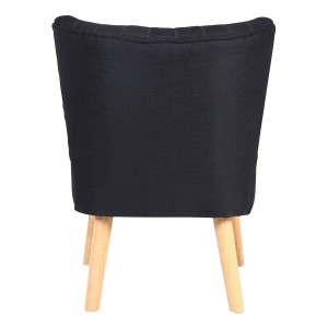 Silla de Confidente CONNOR, Patas Claras, en Tela color Negro