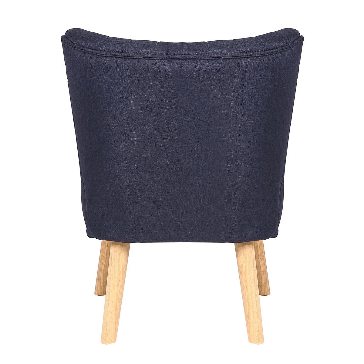 Silla de Confidente CONNOR, Gran Acolchado, Patas Claras, en Tela color Negro
