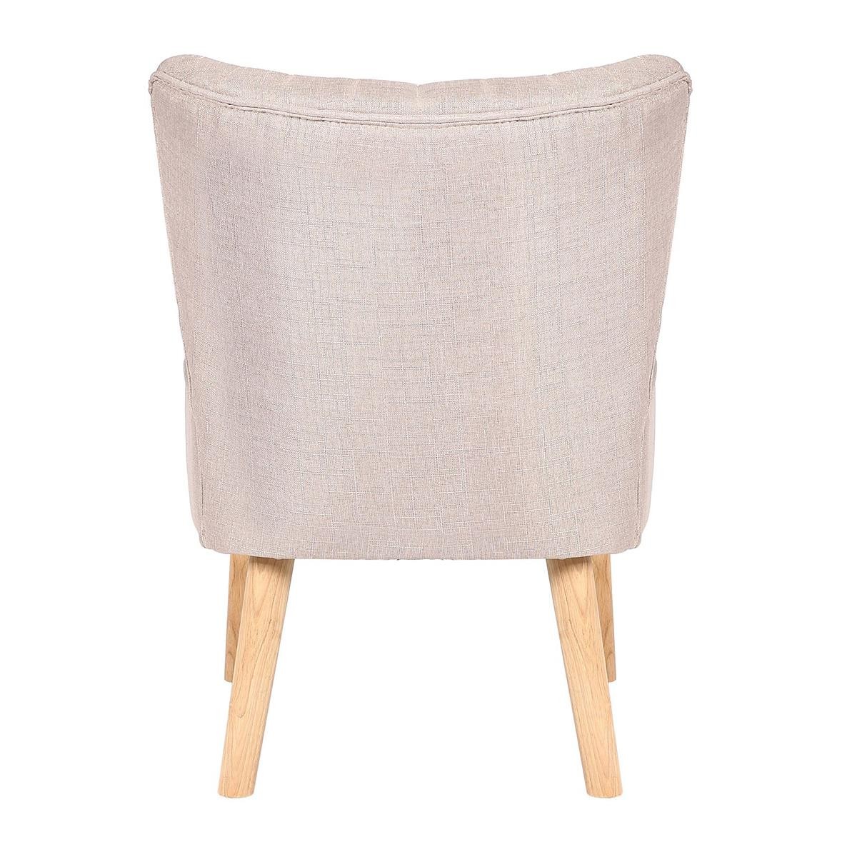 Silla de Confidente CONNOR, Gran Acolchado, Patas Claras, en Tela color Negro