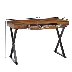 Mesa de Oficina JULIETTE de Metal Cromado y Madera