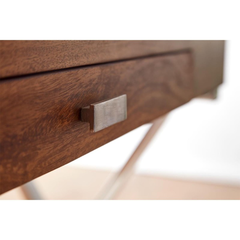 Mesa de Oficina JULIETTE de Metal Cromado y Madera