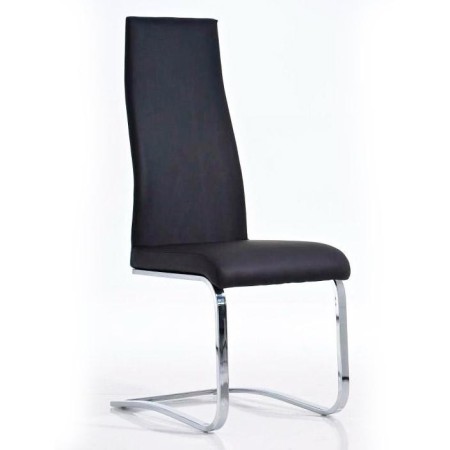 Silla de Confidente MILA, respaldo ergonómico alto, Piel color Negro