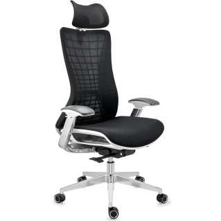 Silla ergonómica ENERGY, reposacabezas, en negro