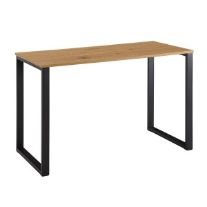 Mesa de oficina KODY, estructura metal, tablero en madera color Roble