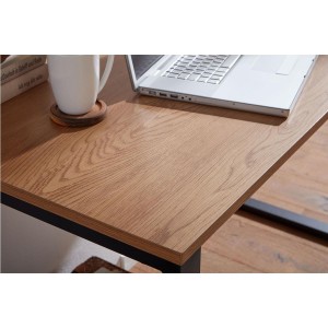 Mesa de oficina KODY, estructura metal, tablero en madera color Roble