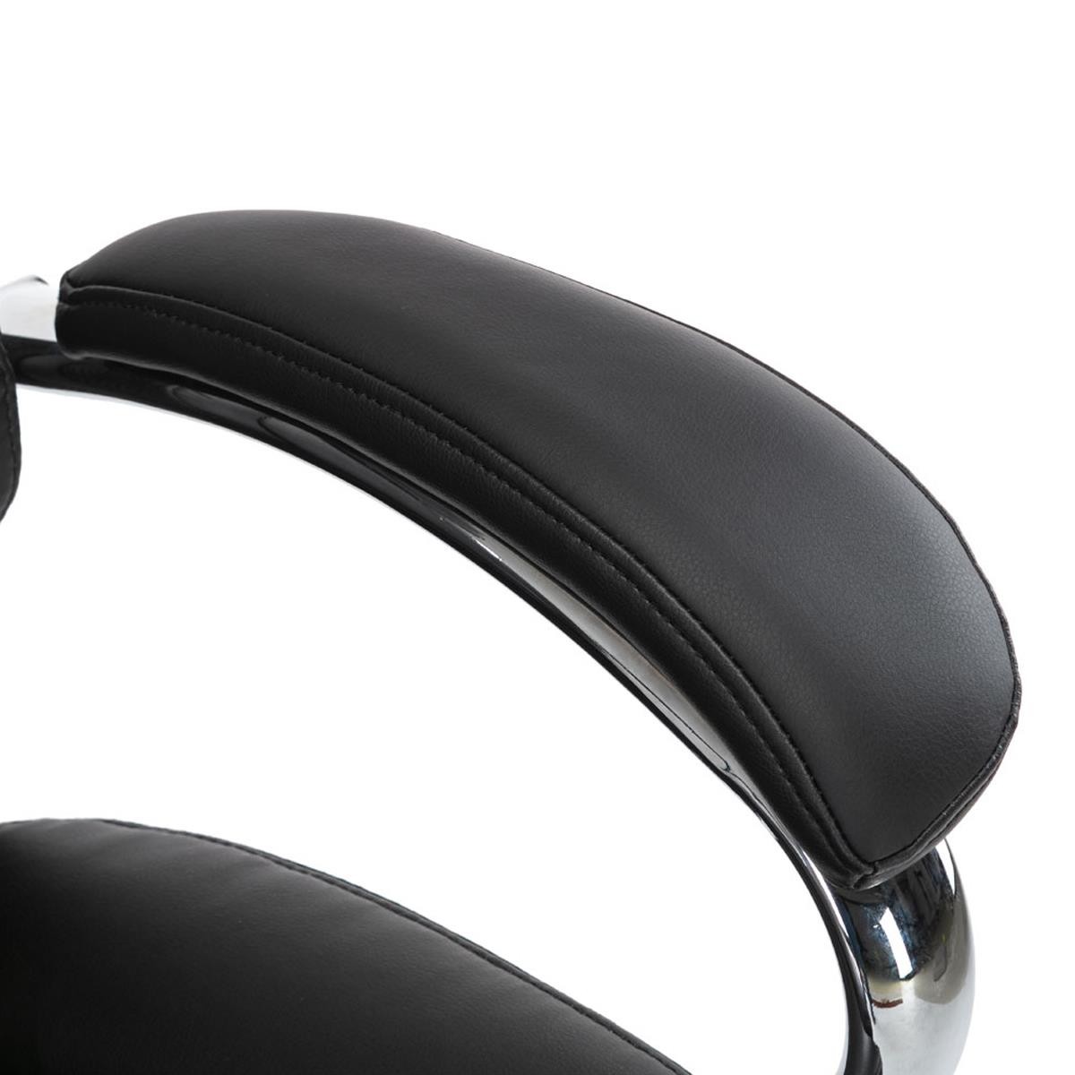 Sillón de Oficina GLEN, Gran Acolchado, Resistente hasta 220kg, en Piel color Negro