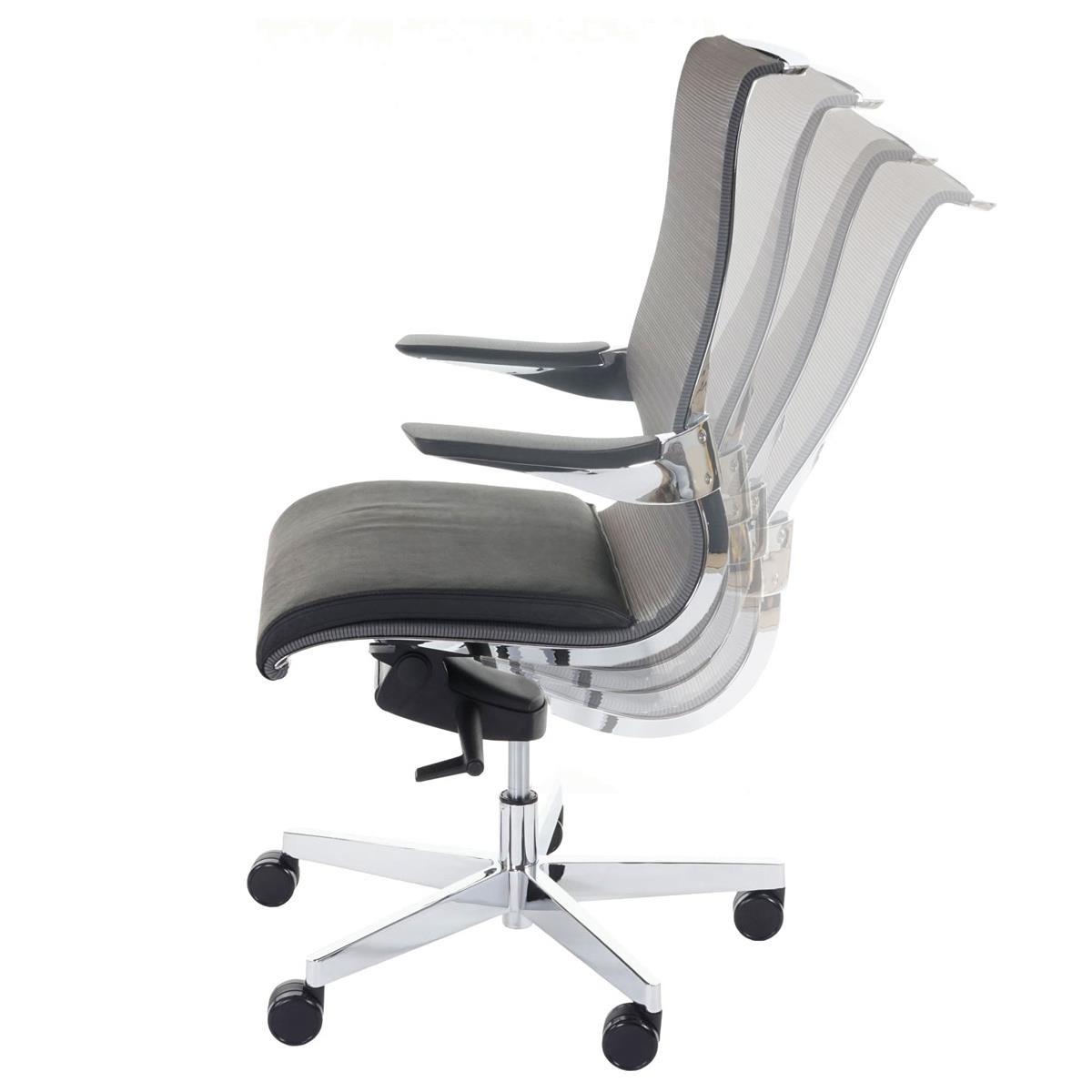 Silla Ergonómica BRITON, Brazos y Base Metálica, en Piel Natural y Malla Transpirable color Negro