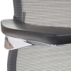 Silla Ergonómica BRITON, Brazos y Base Metálica, en Piel Natural y Malla Transpirable color Negro