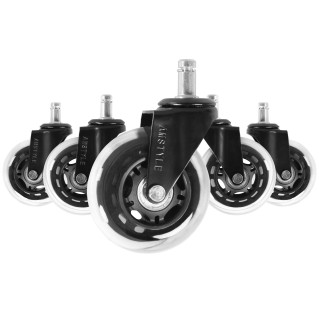 Lote 5 Ruedas ROLLER 1, 11x75mm, Silenciosas, Aptas para Suelos Duros