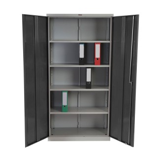 Armario archivador CARIN 2 PUERTAS 182x92x37 cm, gran capacidad y máxima robustez, color negro 2