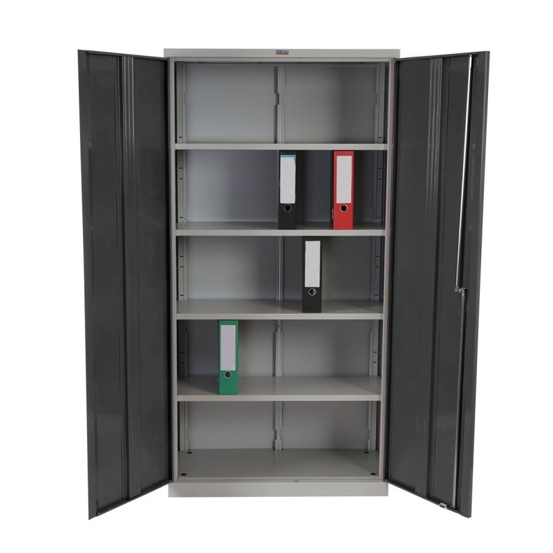 Armario archivador CARIN 2 PUERTAS 182x92x37 cm, gran capacidad y máxima robustez, color negro
