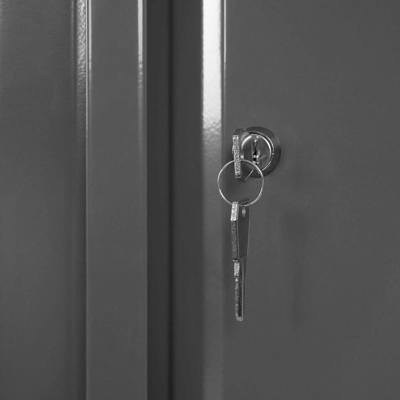 Armario archivador CARIN 2 PUERTAS 182x92x37 cm, gran capacidad y máxima robustez, color negro