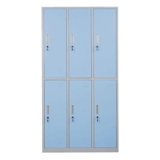Taquilla Metálica COOPER, 6 Puertas con Cerradura, Color Azul 2