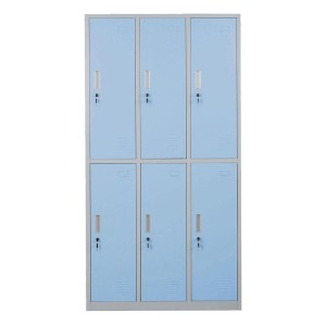 Taquilla Metálica COOPER, 6 Puertas con Cerradura, Color Azul