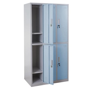 Taquilla Metálica COOPER, 6 Puertas con Cerradura, Color Azul