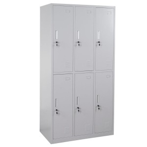 Taquilla Metálica COOPER, 6 Puertas con Cerradura, Color Azul
