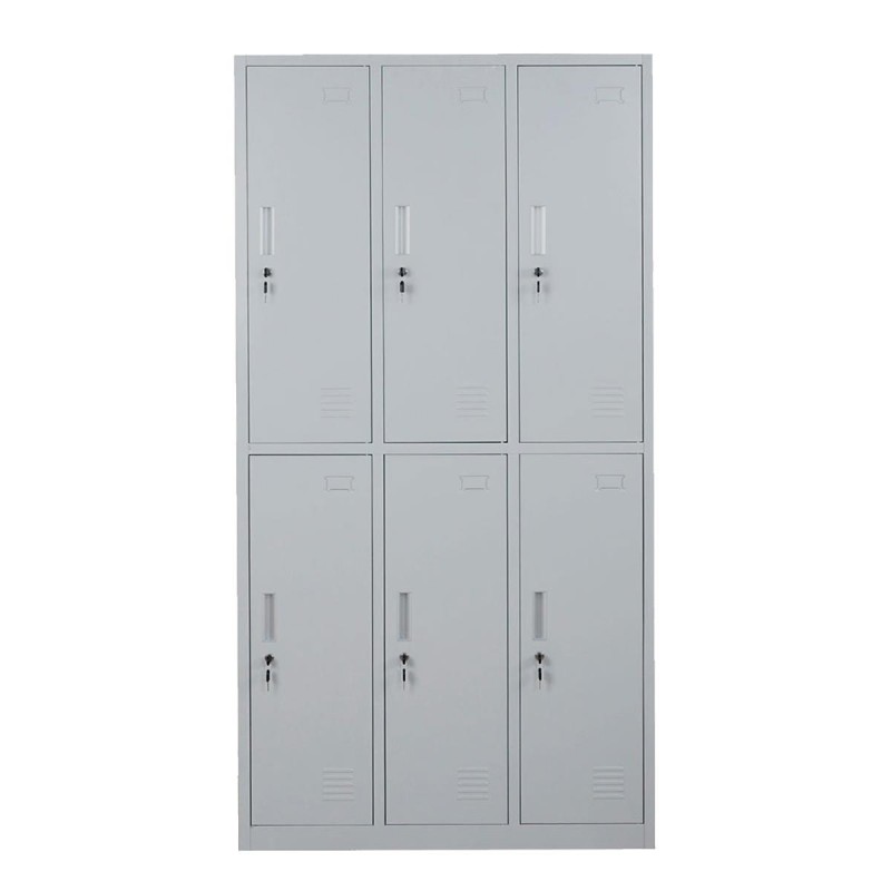 Taquilla Metálica COOPER, 6 Puertas con Cerradura, Color Azul