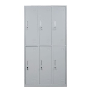Taquilla Metálica COOPER, 6 Puertas con Cerradura, Color Azul