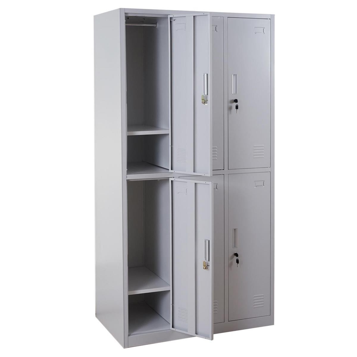 Taquilla Metálica COOPER, 90x50x180 cm, 6 Puertas con Cerradura, Color Azul