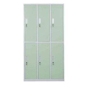 Taquilla Metálica COOPER, 6 Puertas con Cerradura, Color Azul