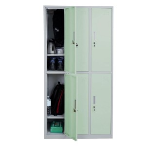 Taquilla Metálica COOPER, 6 Puertas con Cerradura, Color Azul
