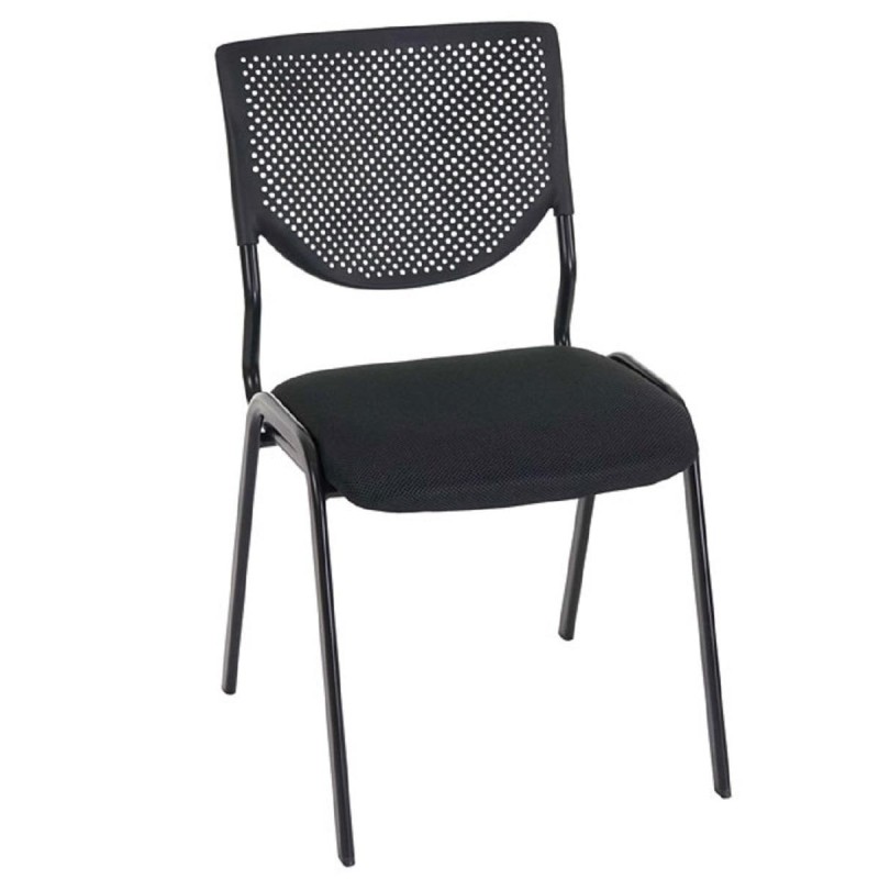 Silla de confidente NAPOLI, estructura metálica, color negro y patas negras
