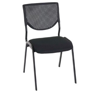 Silla de confidente NAPOLI, estructura metálica, color negro y patas negras