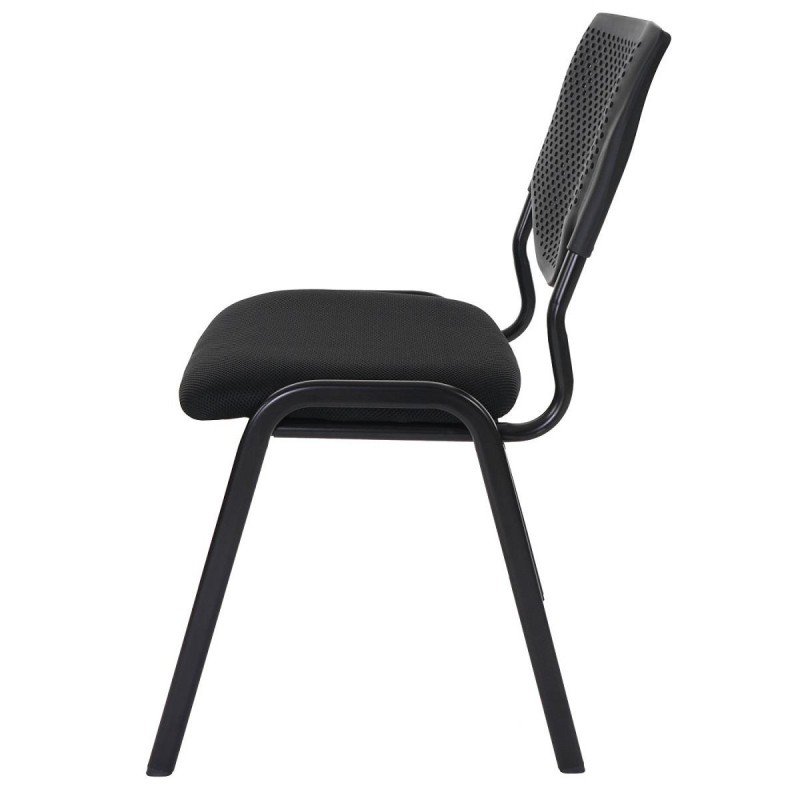 Silla de confidente NAPOLI, estructura metálica, color negro y patas negras