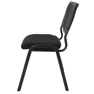 Silla de confidente NAPOLI, estructura metálica, color negro y patas negras