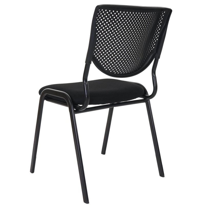 Silla de confidente NAPOLI, estructura metálica, color negro y patas negras