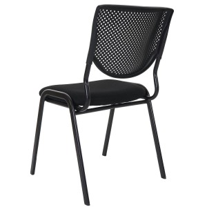 Silla de confidente NAPOLI, estructura metálica, color negro y patas negras