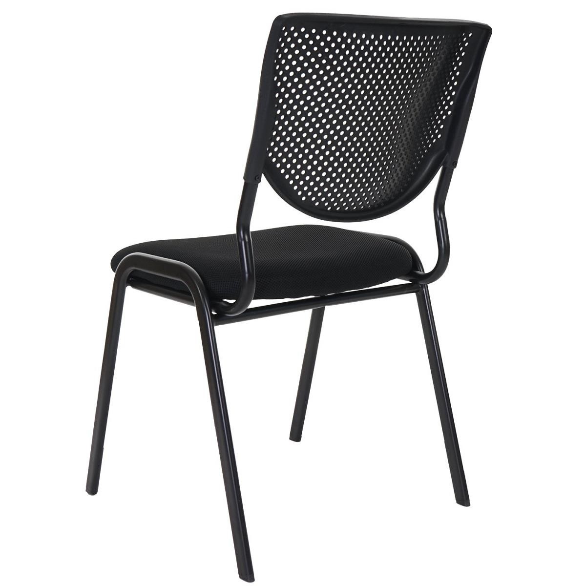 Silla de Confidente NAPOLI, Versátil y Cómoda, Estructura Metálica, Color Negro y Patas Negras