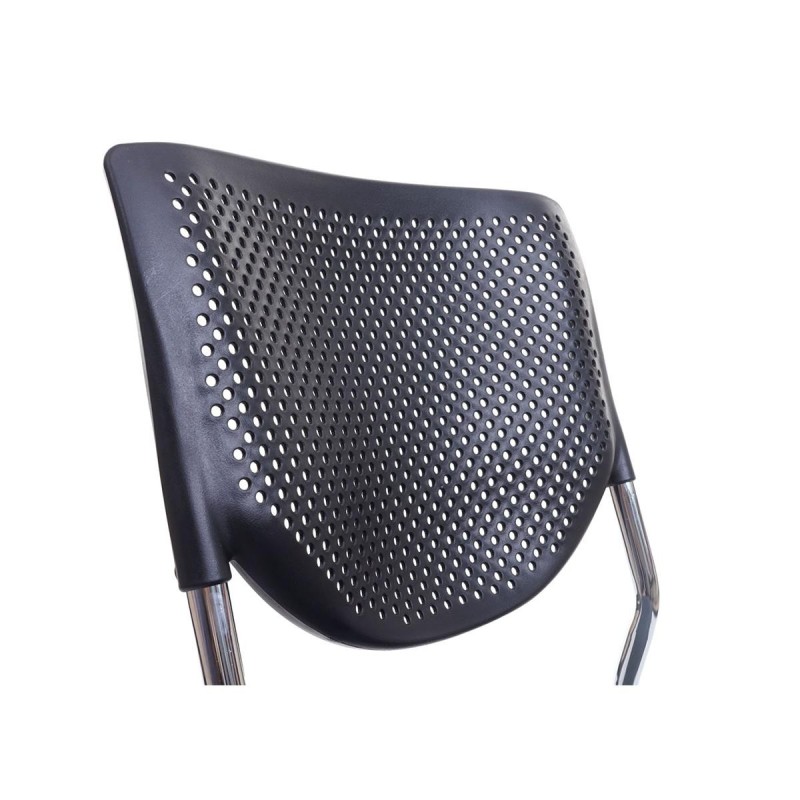 Silla de confidente NAPOLI, estructura metálica, color negro y patas negras