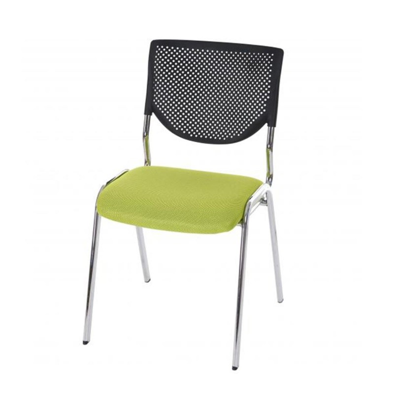 Silla de confidente NAPOLI, estructura metálica, color negro y patas negras