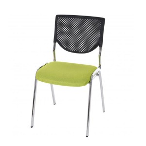 Silla de confidente NAPOLI, estructura metálica, color negro y patas negras