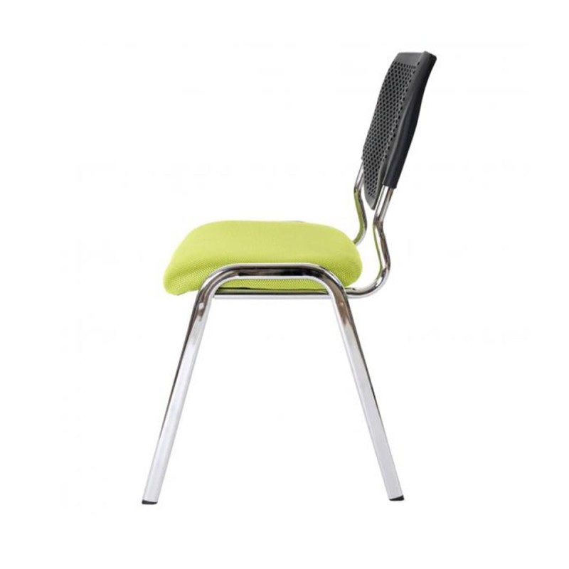 Silla de confidente NAPOLI, estructura metálica, color negro y patas negras