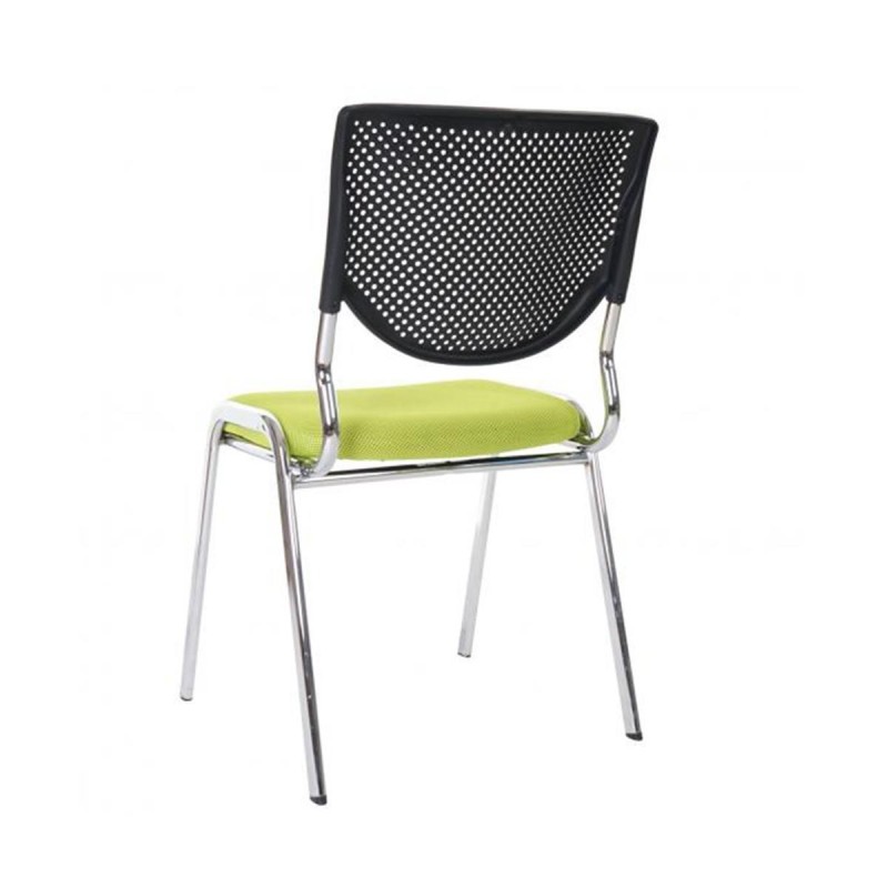 Silla de confidente NAPOLI, estructura metálica, color negro y patas negras