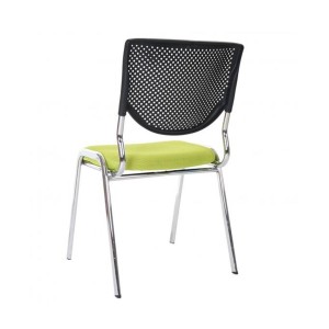 Silla de confidente NAPOLI, estructura metálica, color negro y patas negras