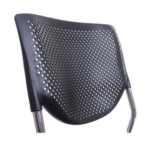Silla de confidente NAPOLI, estructura metálica, color negro y patas negras