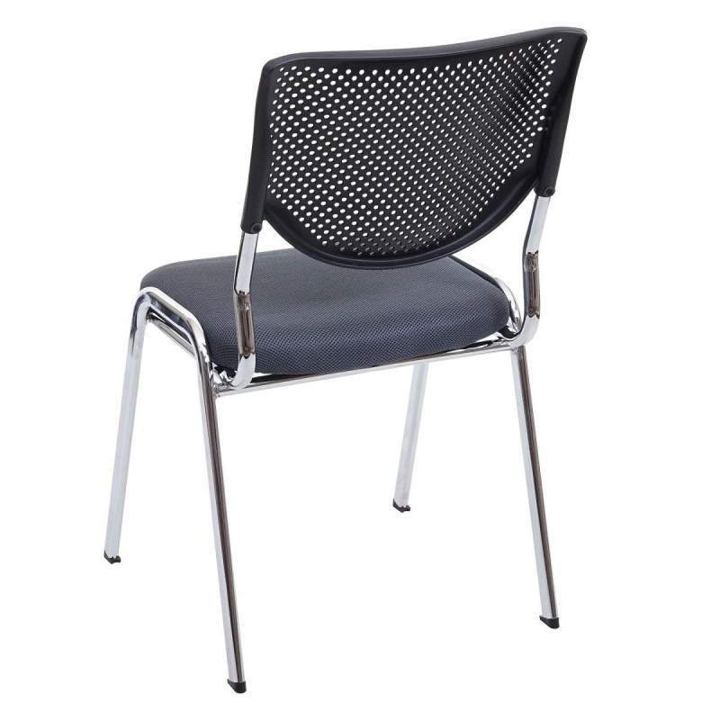Silla de confidente NAPOLI, estructura metálica, color negro y patas negras
